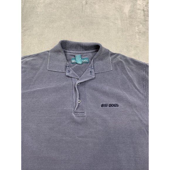 Big Dogs Men's Medium Blue Polo Shirt Short Sleeve Casual Wear Y2K - Picture 7 of 9
